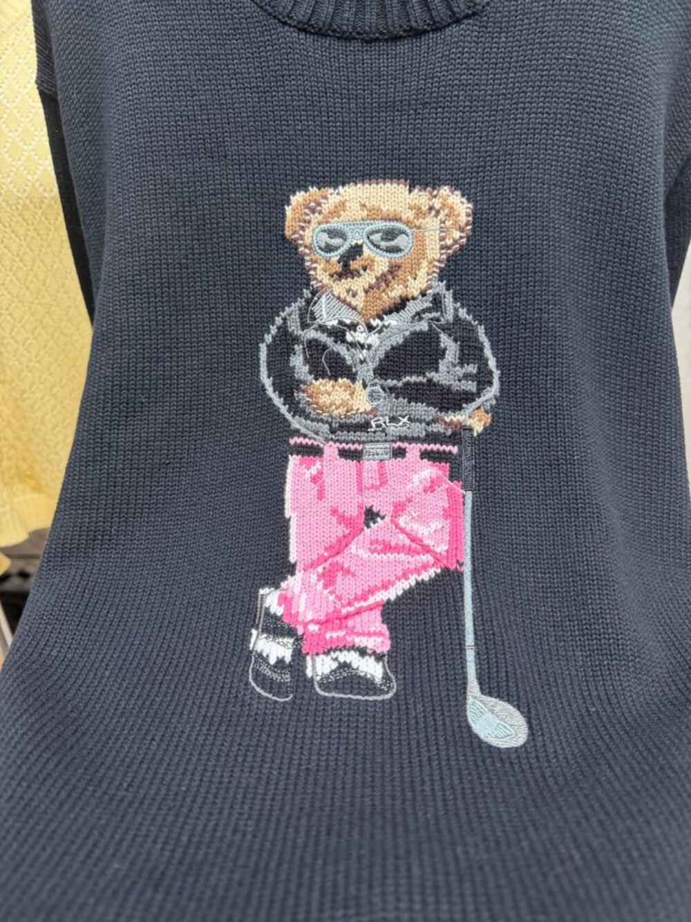 Ralph Lauren Golf Polo Bear Black Crewneck Knit Pullover Sweater - Picture 5 of 8